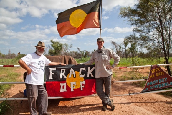 Signs not to frack Aboriginal land. (Photo:Supplied)